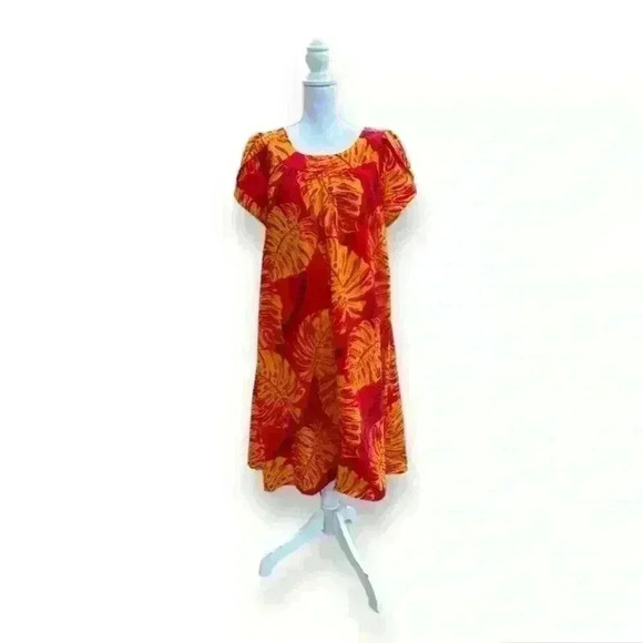 Hawaiian Tropical Leaf House Dress Royal Creation Made in Hawaii Size XL​ - Picture 1 of 5